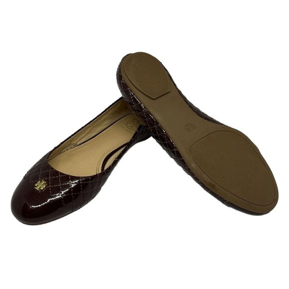Tory Burch Brown Patent Leather Flats size 5 - Picture 7 of 8